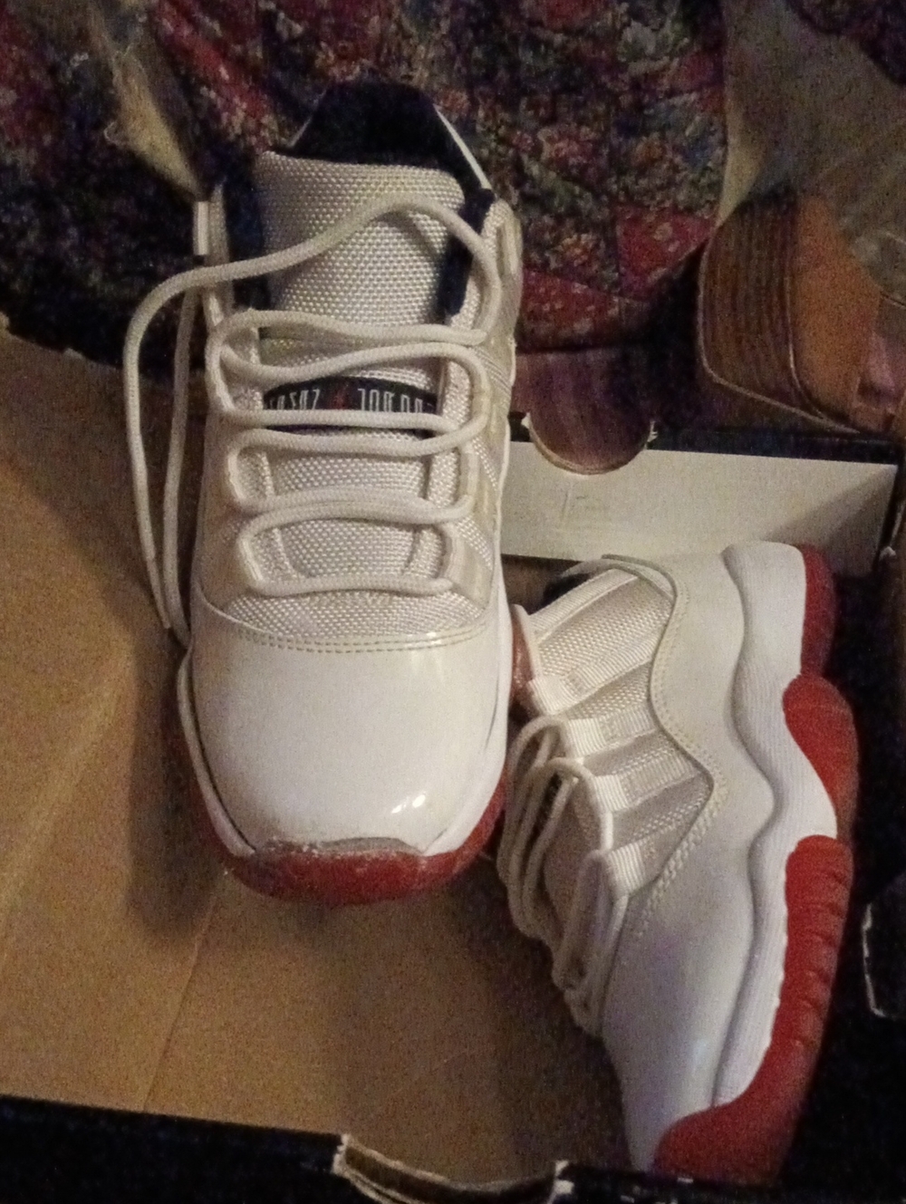 Jordan Kids White and Red Retro Sneakers